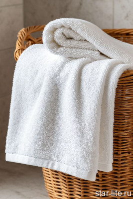Отельное полотенце белое плотностью 470 гр/м. 