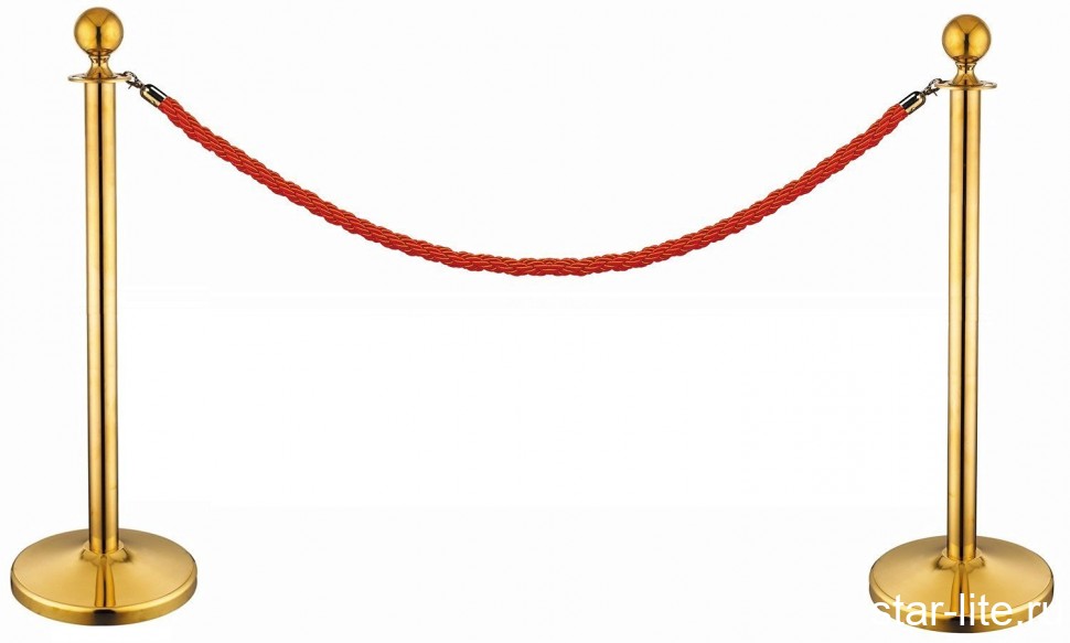 Аренда столбиков с канатами (золото)